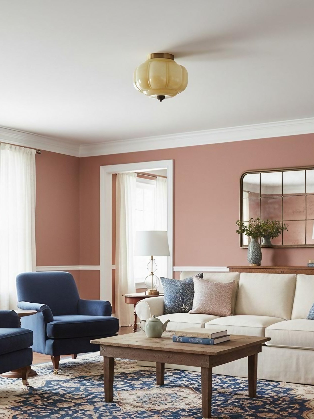 Retro Milk Semi Flush Mount Eloise Ceiling Light