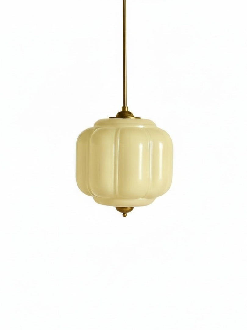American Vintage Cream Glass Shade Shaped Eloise Chandelier