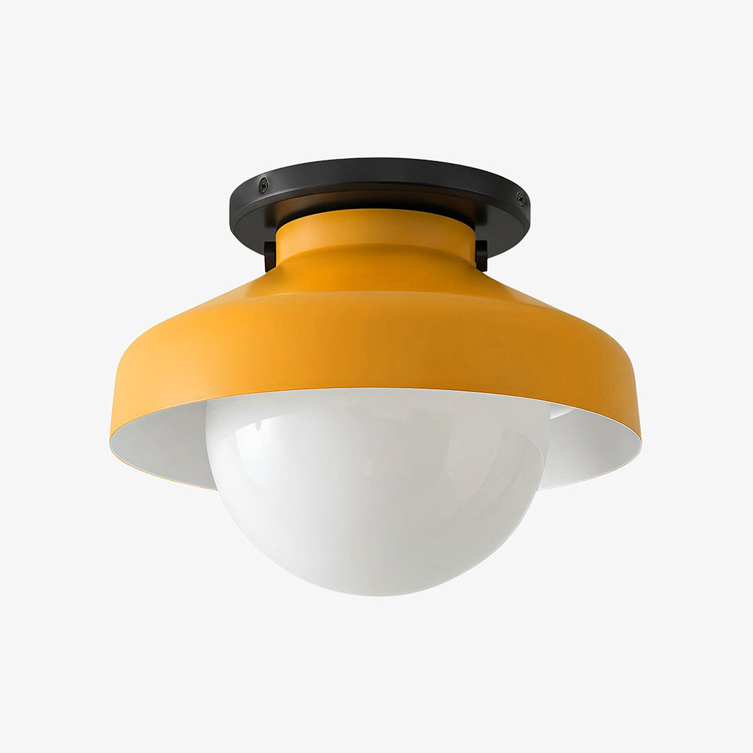 Hanton Aufputz-Deckenleuchte – Modernes minimalistisches Leuchtmittel mit Milchglas- und Metallschirm