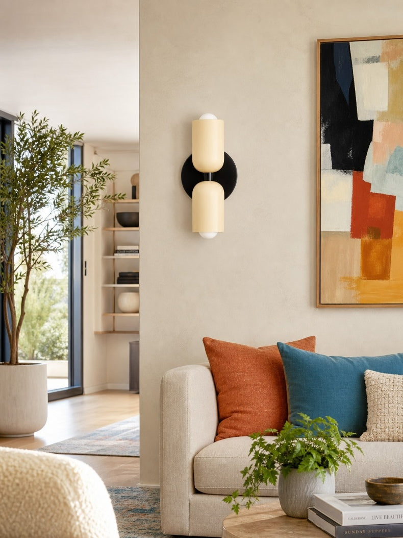 Double head macaroon color up and down wall sconce