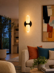 Aplique de pared de doble cabezal color macarrón con luces arriba y abajo